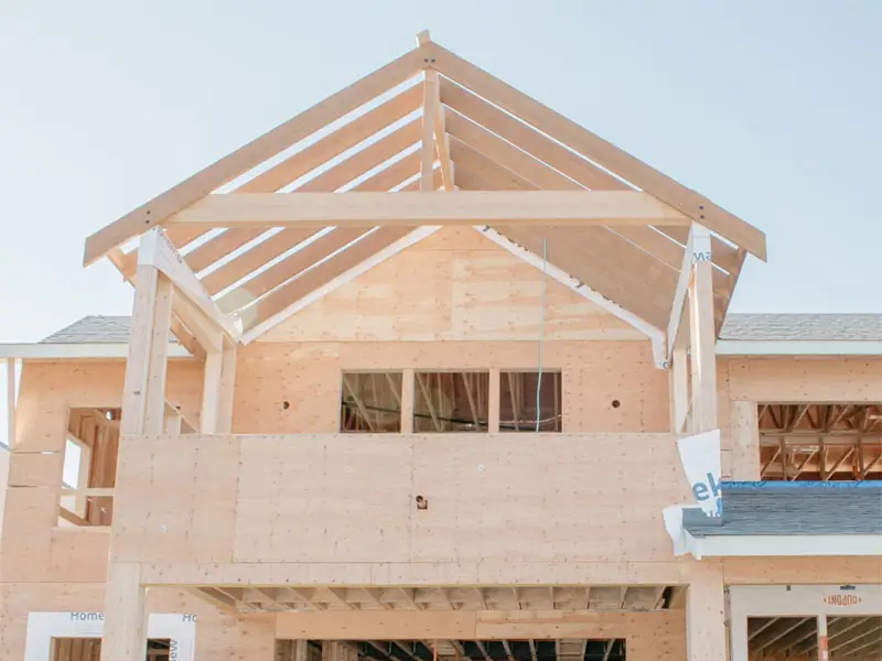 Square Foot Construction new home being framed in