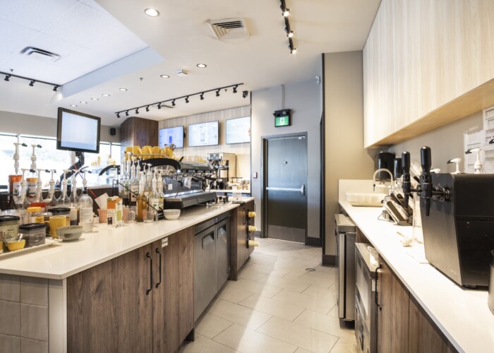 Blenz Coffee behind counter